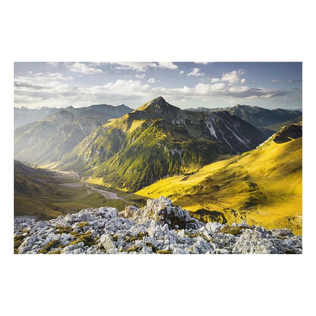 Glass prints landscape Mountains And Valley Of The Lechtal Alps In Tirol