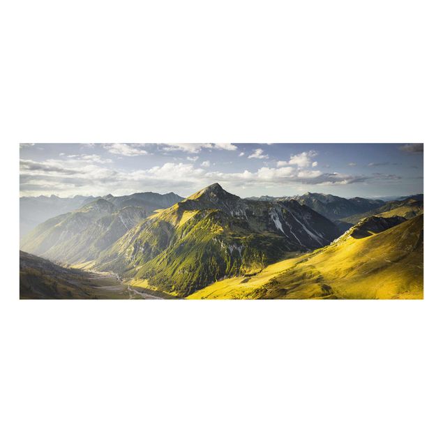 Glass prints landscape Mountains And Valley Of The Lechtal Alps In Tirol