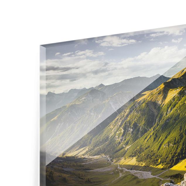 Glass prints beach Mountains And Valley Of The Lechtal Alps In Tirol