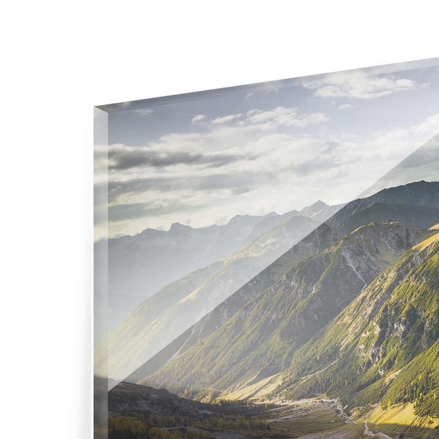 Green canvas wall art Mountains And Valley Of The Lechtal Alps In Tirol
