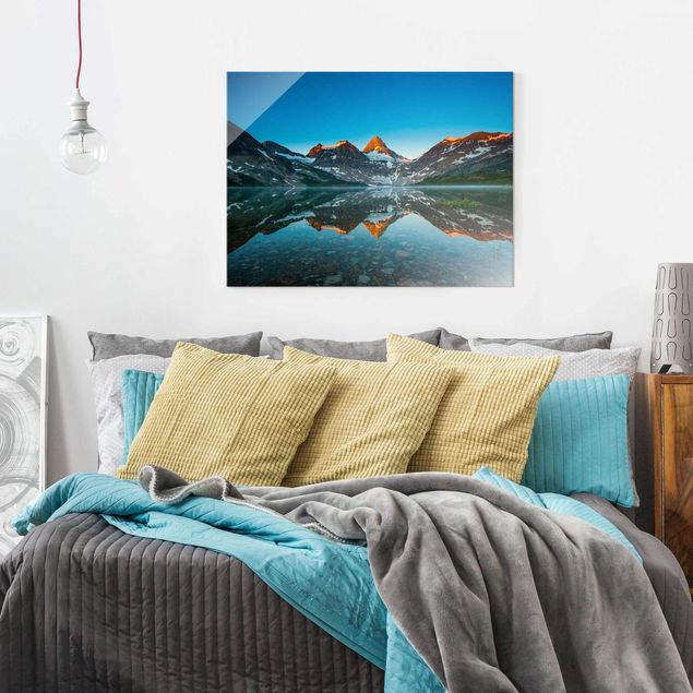 Glass prints mountain Mountain Landscape At Lake Magog In Canada