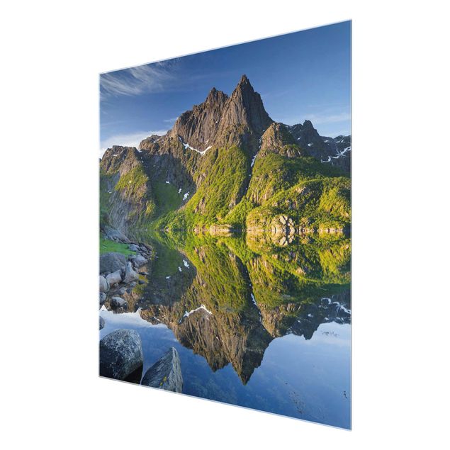 Architectural prints Mountain Landscape With Water Reflection In Norway
