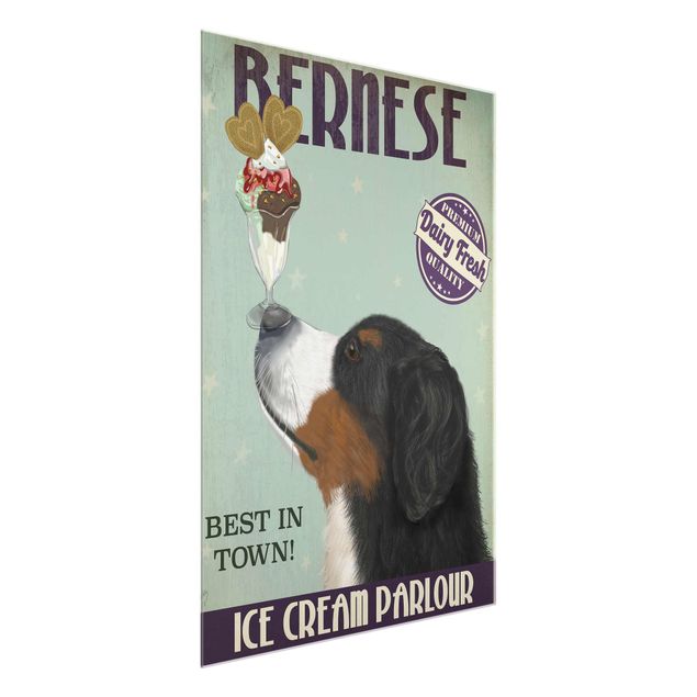 Animal canvas Bernese Mountain Dog With Ice