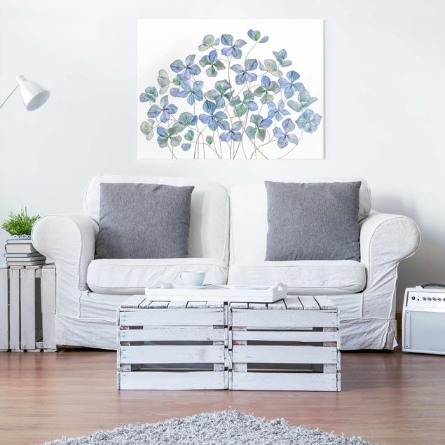 Floral canvas Blue Hydrangea Flowers