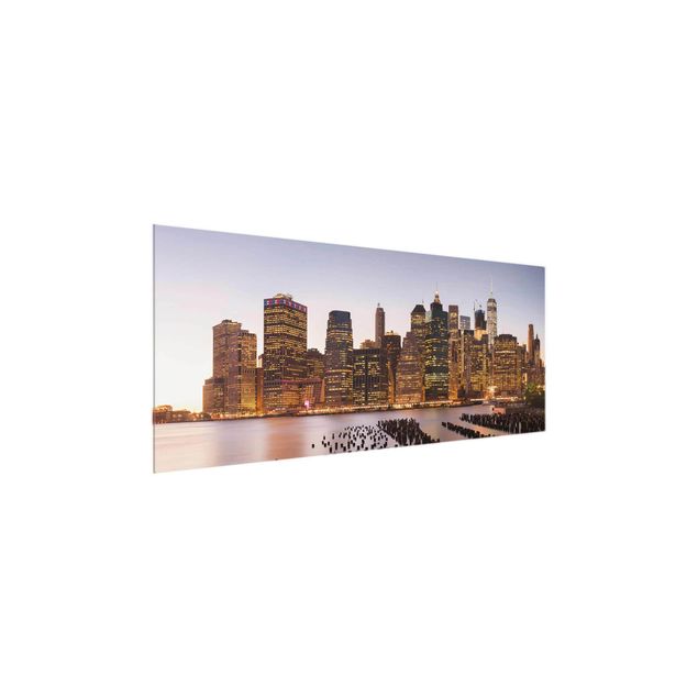 Glass prints architecture and skylines View Of Manhattan Skyline