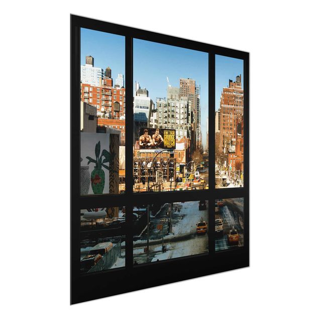 Glass prints architecture and skylines View From Windows On Street In New York