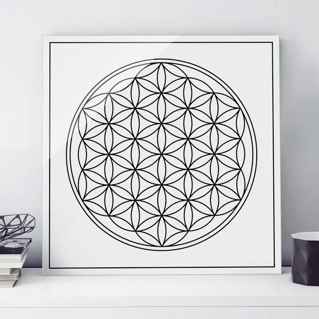 Kitchen Flower of life black and white