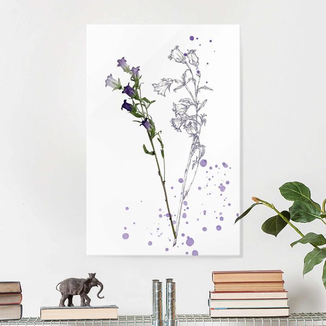 Glass prints flower Botanical Watercolour - Bellflower