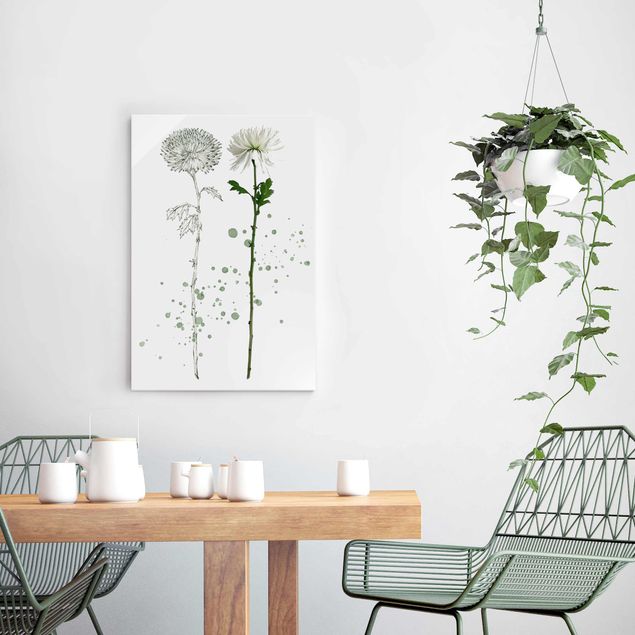 Glass prints flower Botanical Watercolour - Dandelion