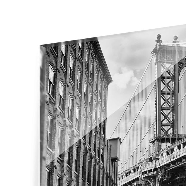 Prints black and white Manhattan Bridge In America