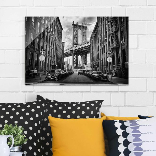 Glass prints New York Manhattan Bridge In America