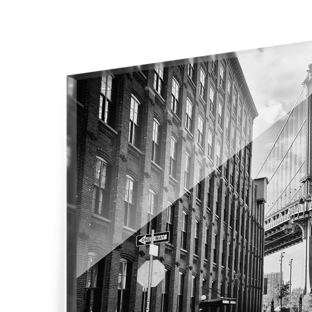 Prints black and white Manhattan Bridge In America