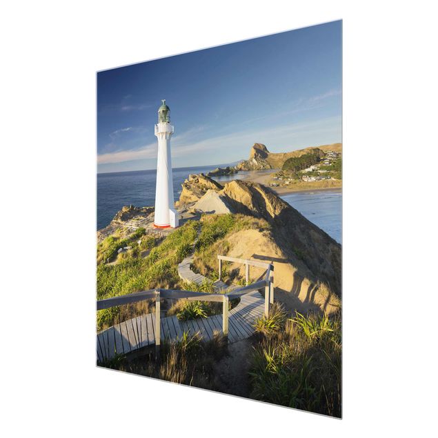 Glass prints beach Castle Point Lighthouse New Zealand