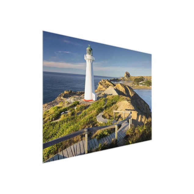 Sea print Castle Point Lighthouse New Zealand