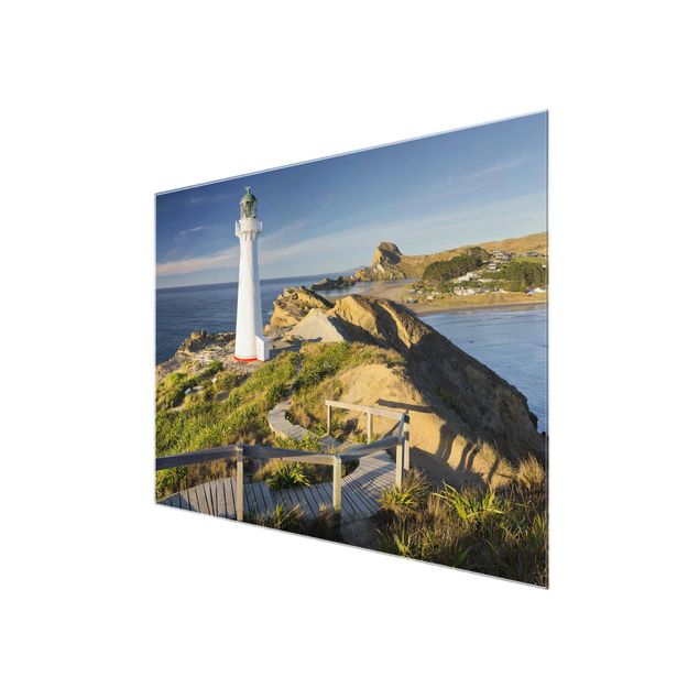 Glass prints beach Castle Point Lighthouse New Zealand