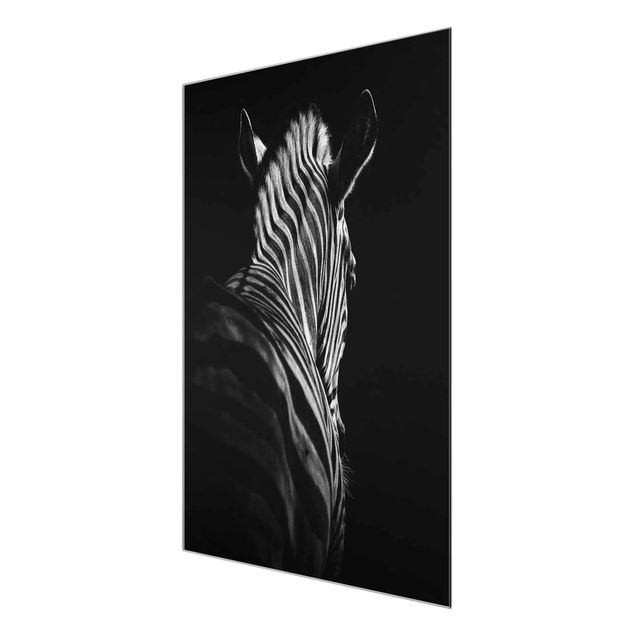 Prints black and white Dark Zebra Silhouette