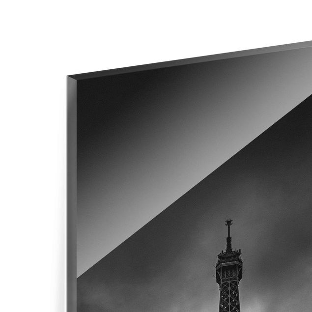 Black and white wall art Eiffel Tower In Front Of Clouds In Black And White