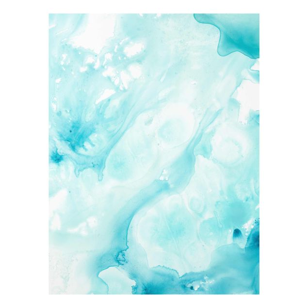 Prints Emulsion In White And Turquoise I