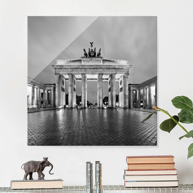 Glass prints Berlin Illuminated Brandenburg Gate II
