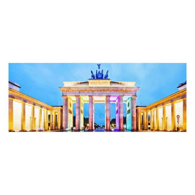 Glass prints architecture and skylines Illuminated Brandenburg Gate
