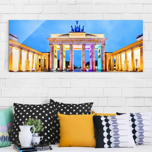 Glass prints Berlin Illuminated Brandenburg Gate