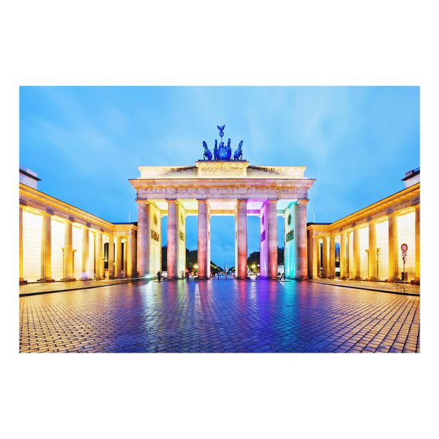 Glass prints architecture and skylines Illuminated Brandenburg Gate