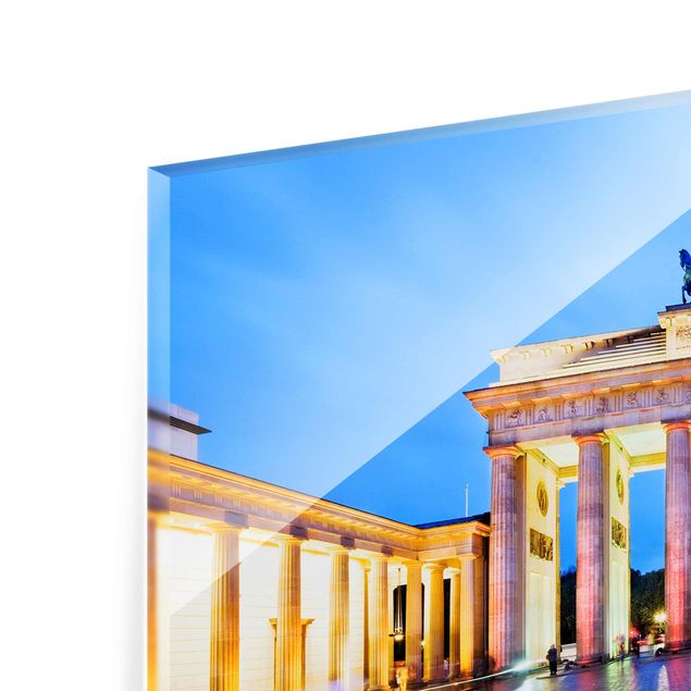 Glas Magnetboard Illuminated Brandenburg Gate