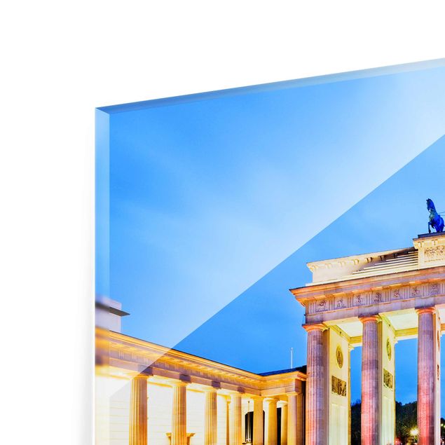 Glas Magnetboard Illuminated Brandenburg Gate