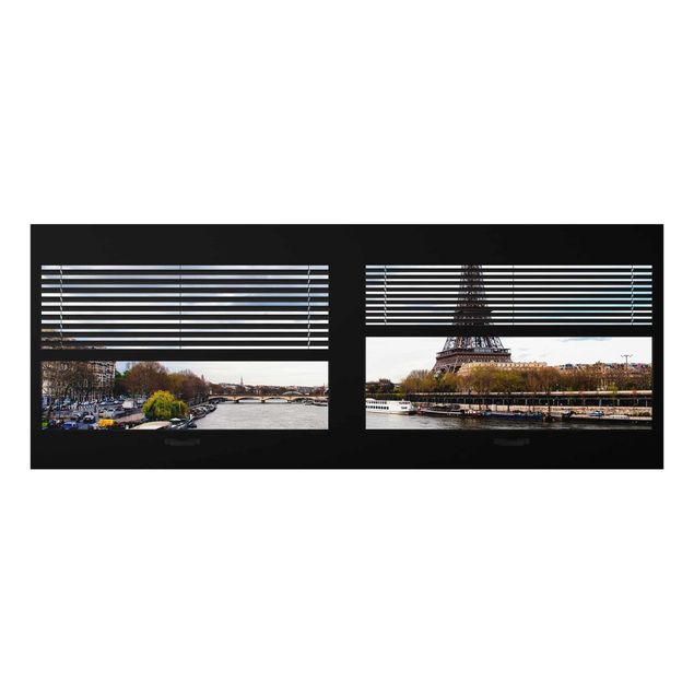 Prints modern Window View Blinds - Seine And Eiffel Tower