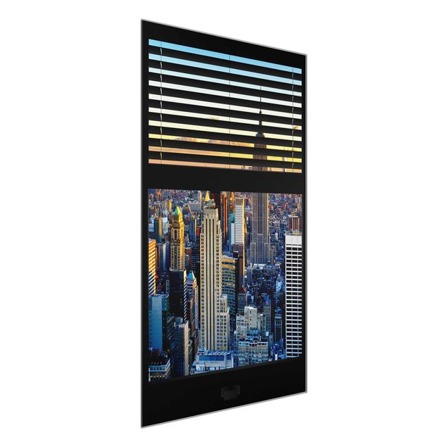 Glass prints architecture and skylines Window View Blinds - Sunrise New York