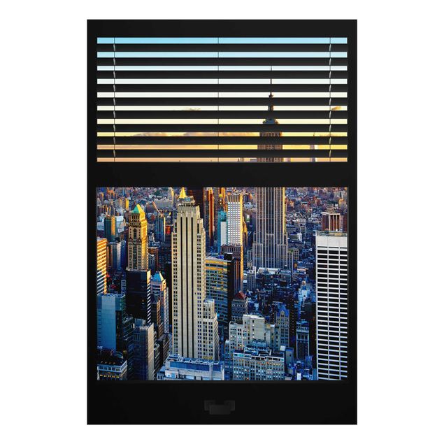 Prints modern Window View Blinds - Sunrise New York
