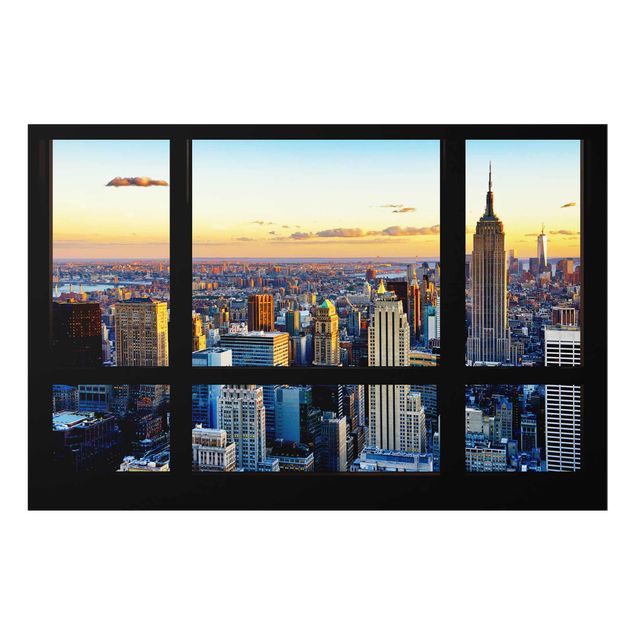 Glass prints architecture and skylines Window view - Sunrise New York