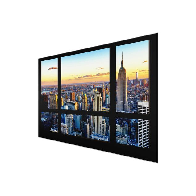 Modern art prints Window view - Sunrise New York