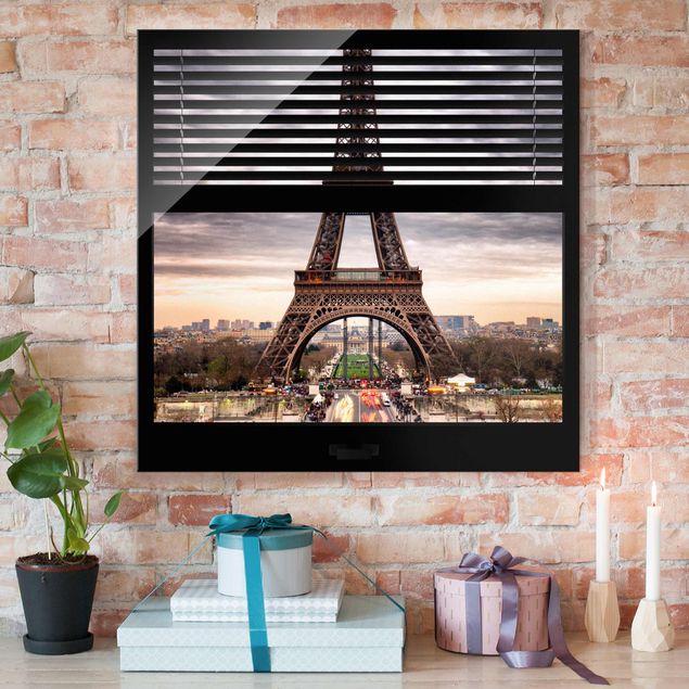 Kitchen Window Blinds View - Eiffel Tower Paris