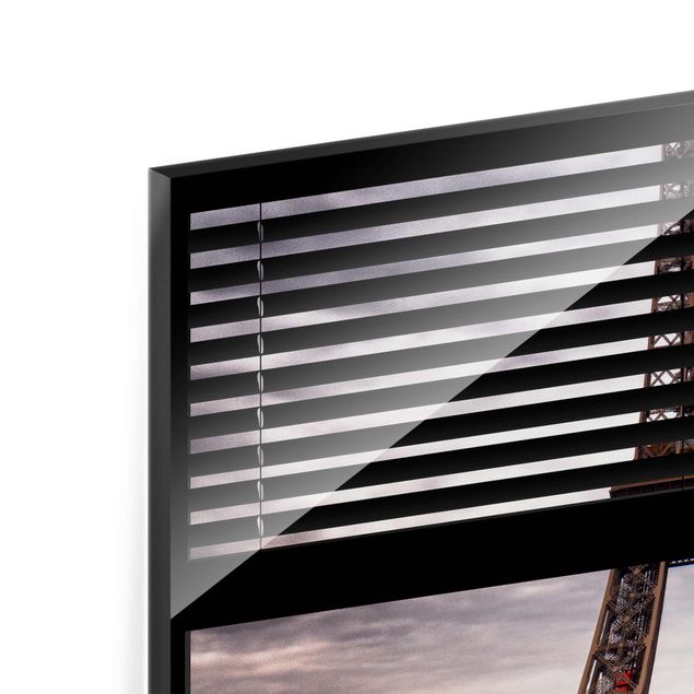 Glas Magnettafel Window Blinds View - Eiffel Tower Paris