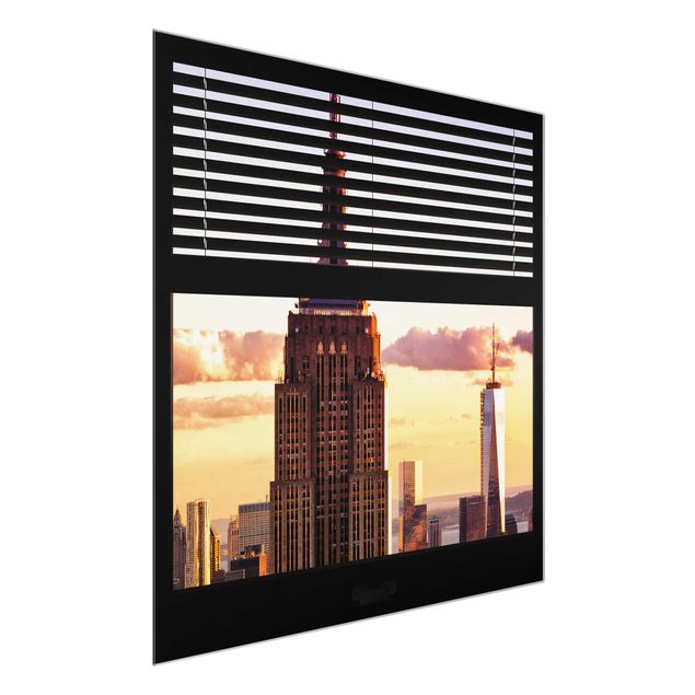 Glass prints architecture and skylines Window View Blind - Empire State Building New York