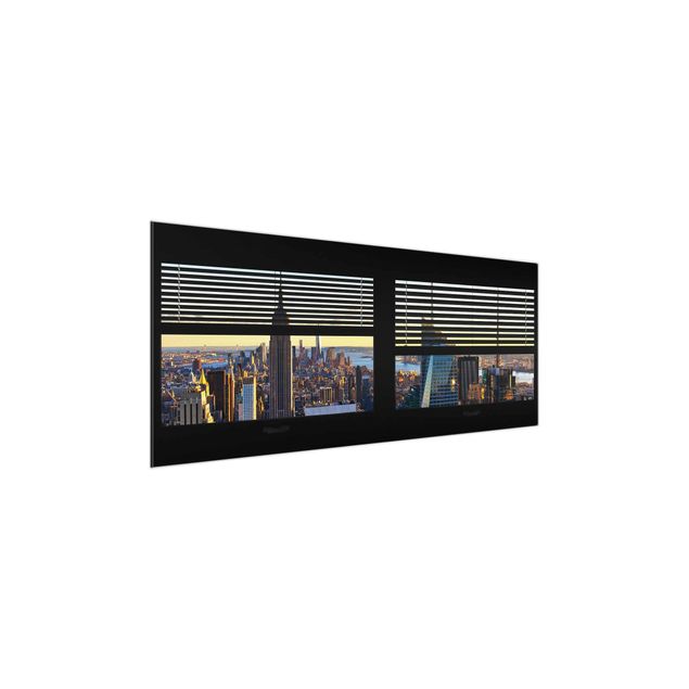 Glass prints architecture and skylines Window View Blinds - Manhattan Evening