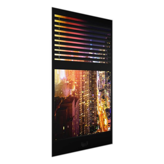 Glass prints architecture and skylines Window View Blinds - Manhattan at night