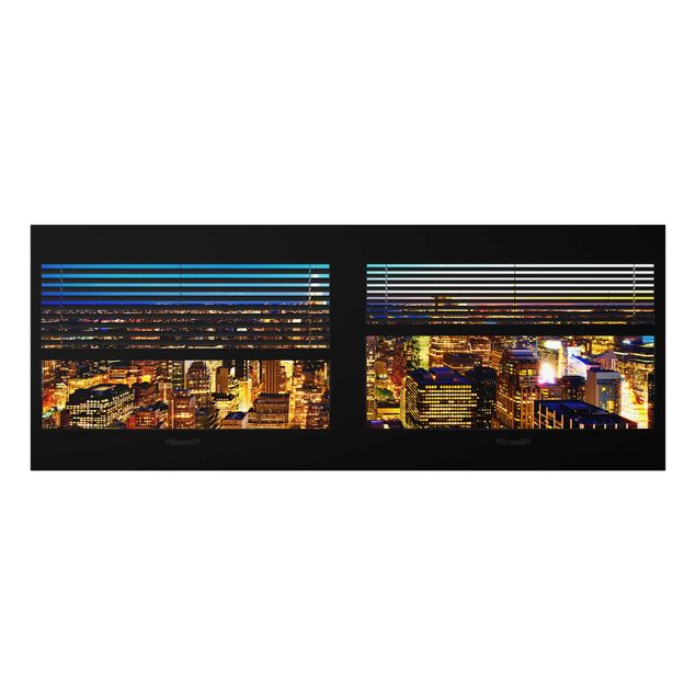 Contemporary art prints Window View Blinds - New York At Night