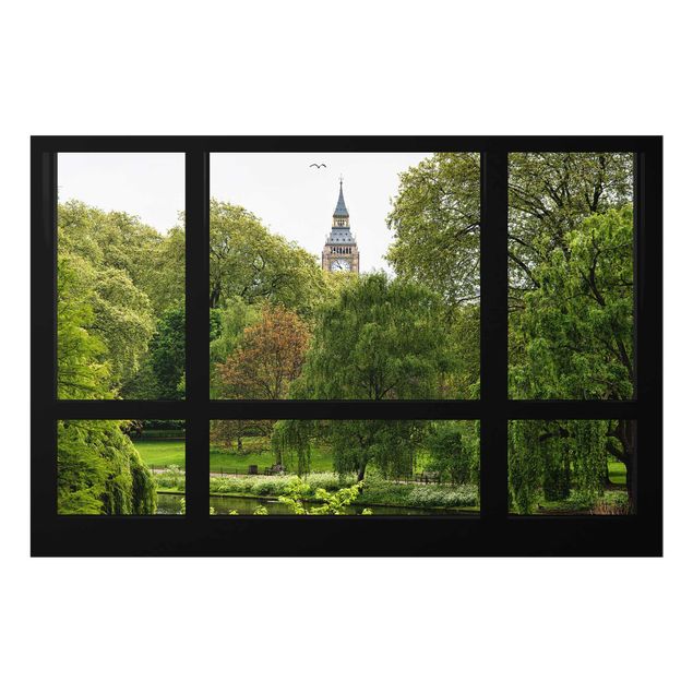 Modern art prints Window overlooking St. James Park on Big Ben