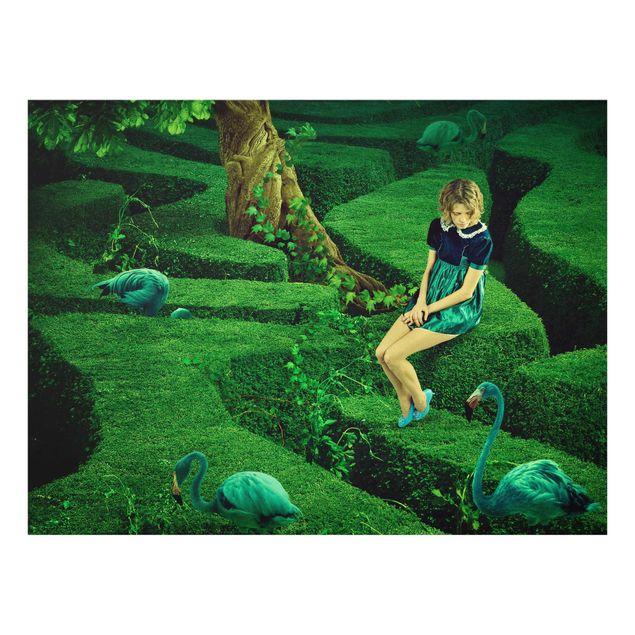 Green canvas wall art Woman in the Labyrinth
