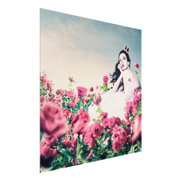 Prints floral Woman In The Rose Field