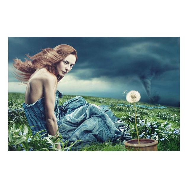 Prints floral Woman In Storm