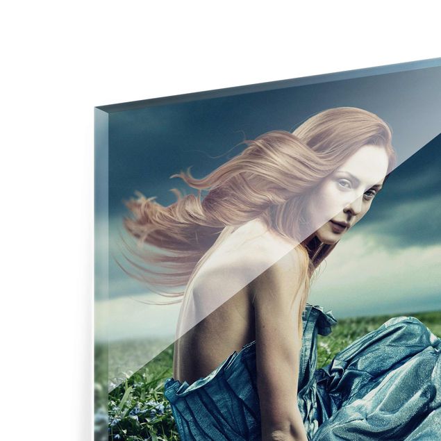 Magnettafel Glas Woman In Storm