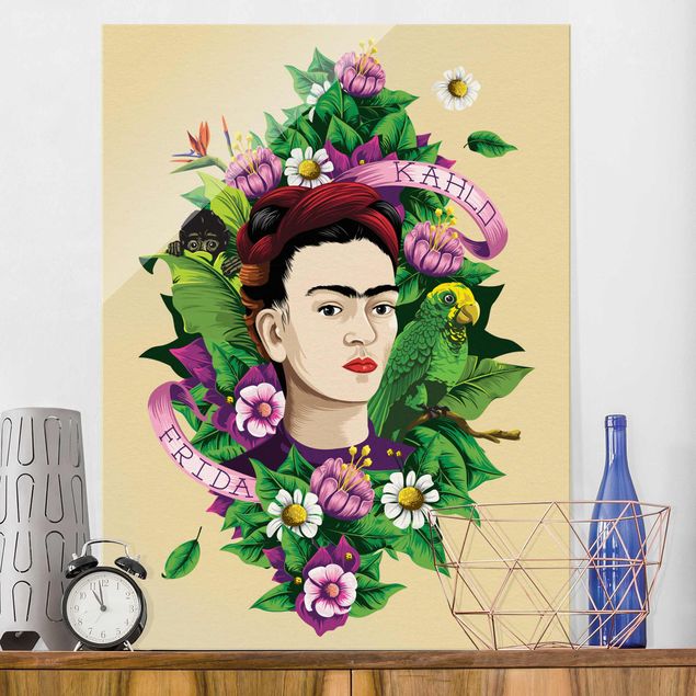 Kitchen Frida Kahlo - Frida, Äffchen und Papagei