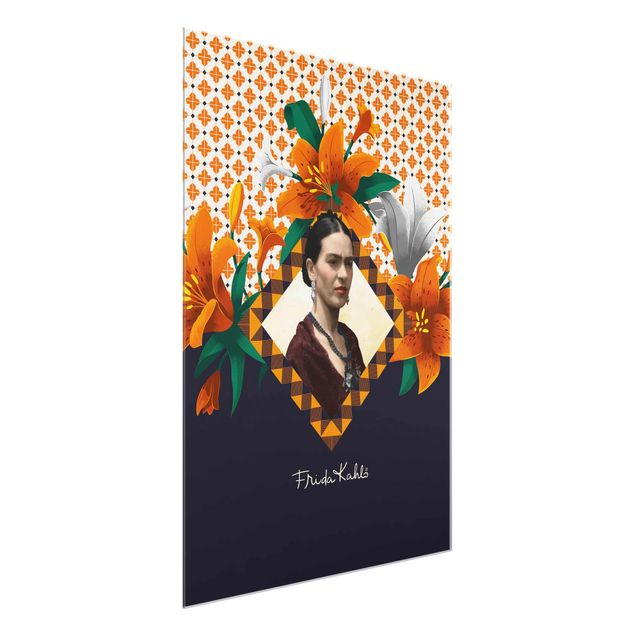 Portrait canvas prints Frida Kahlo - Lilies