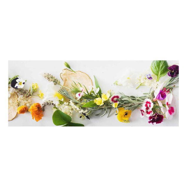 Prints multicoloured Fresh Herbs With Edible Flowers