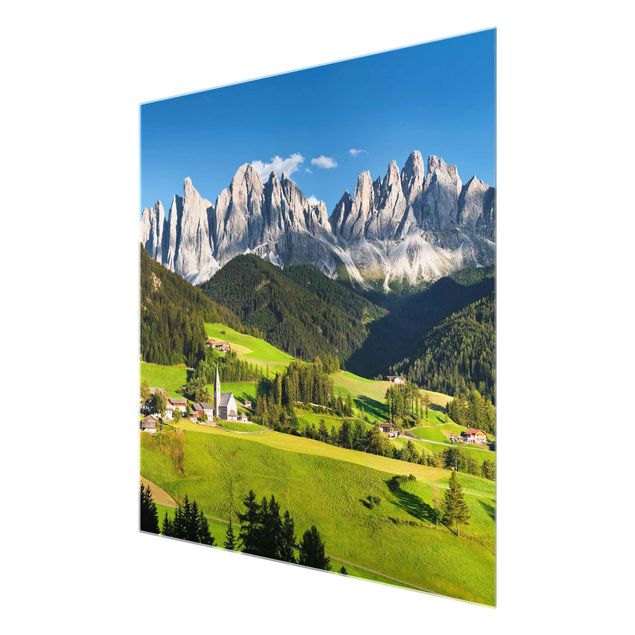 Glass prints landscape Odle In South Tyrol