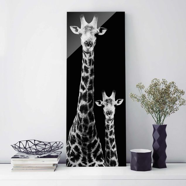 Kitchen Giraffe Duo black & white