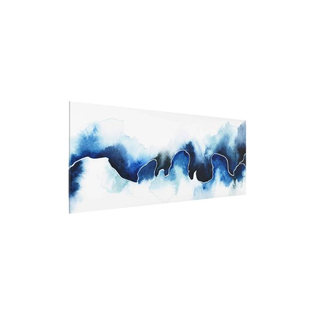 Abstract glass wall art Icefall